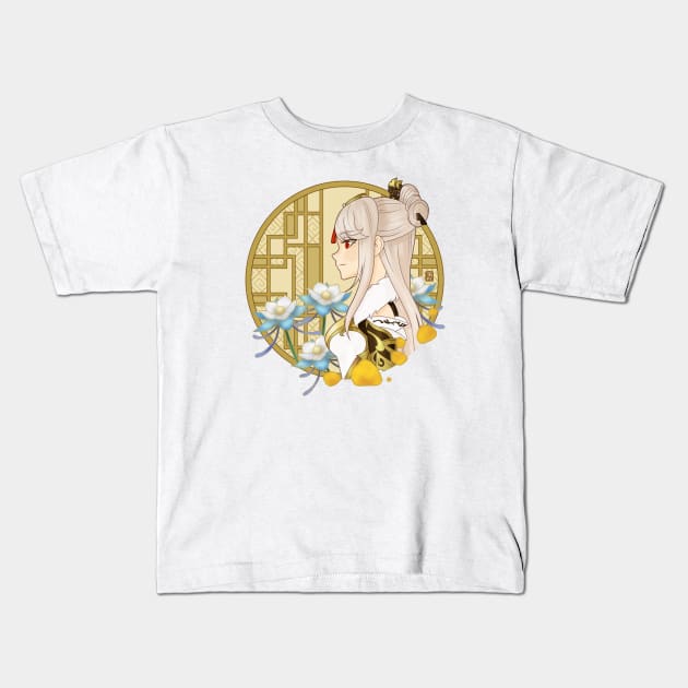 Ningguang, Genshin Impact Kids T-Shirt by Kuroi Kitsune